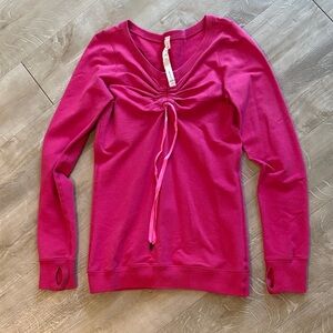 Lululemon Scrunch Tie Sweatshirt Scoop Neck adjustable Pink Size 4
